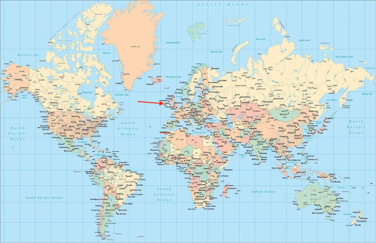 Localização de Dublin no mapa do mundo