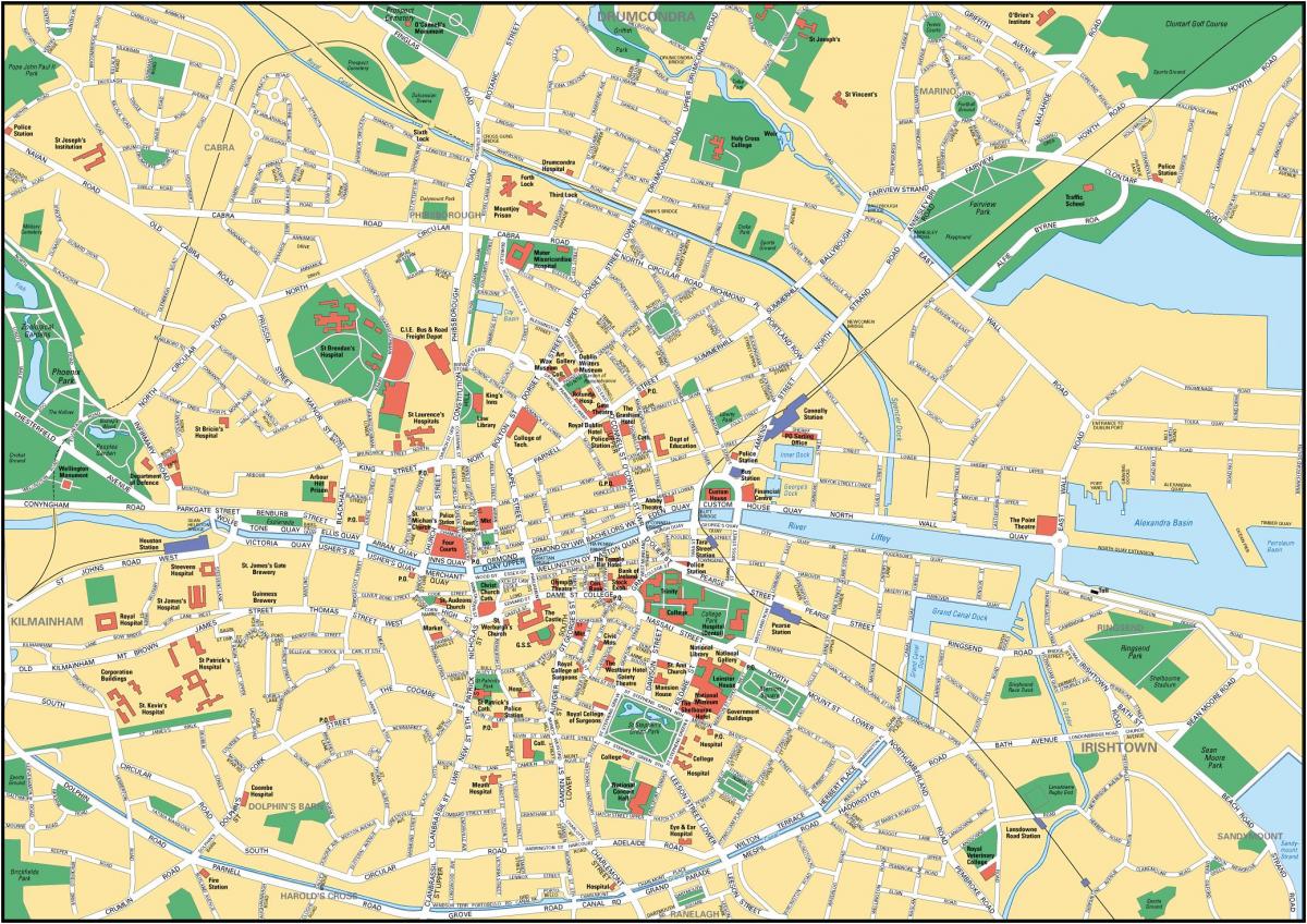 Mapa da cidade de Dublin