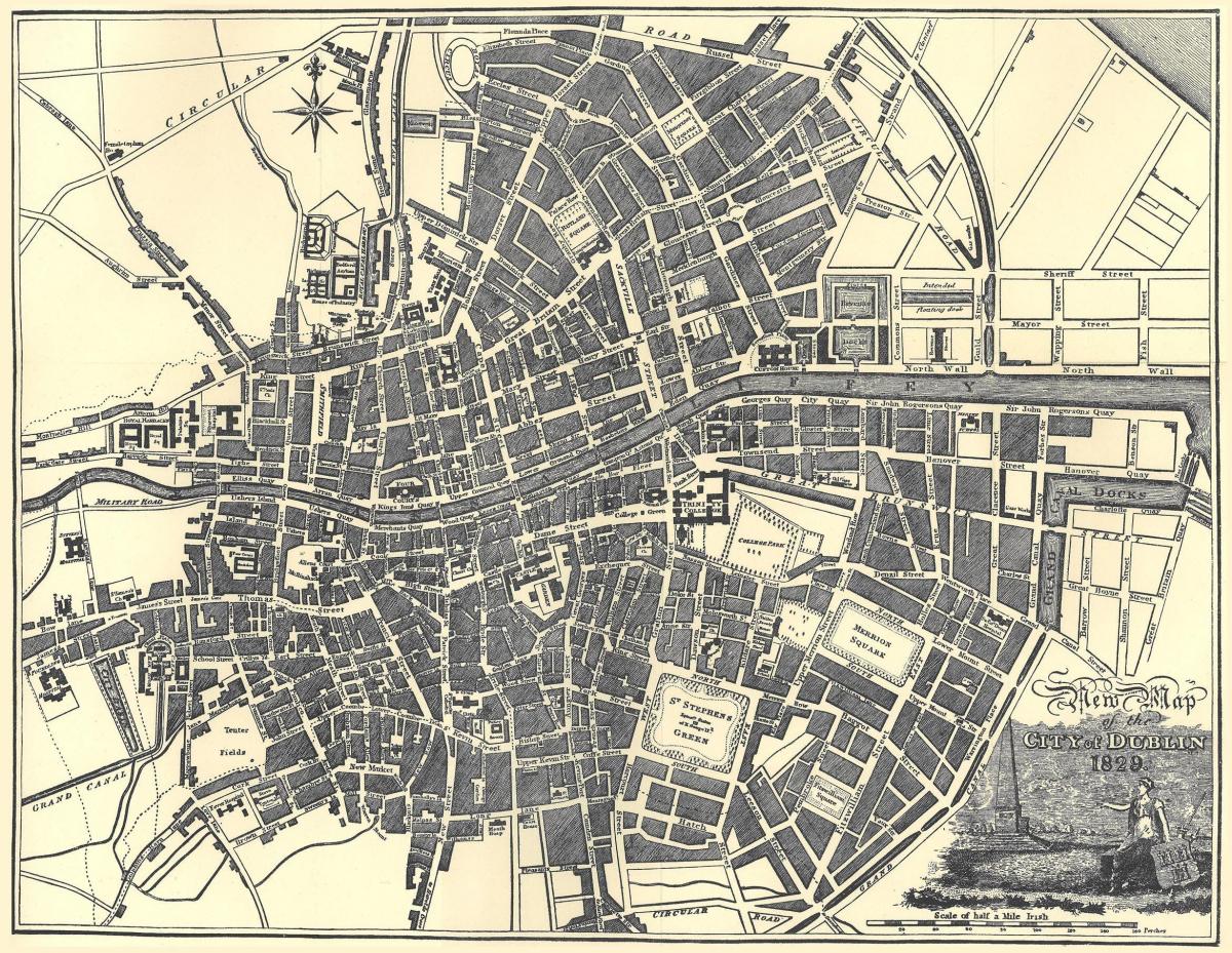 Mapa histórico de Dublin