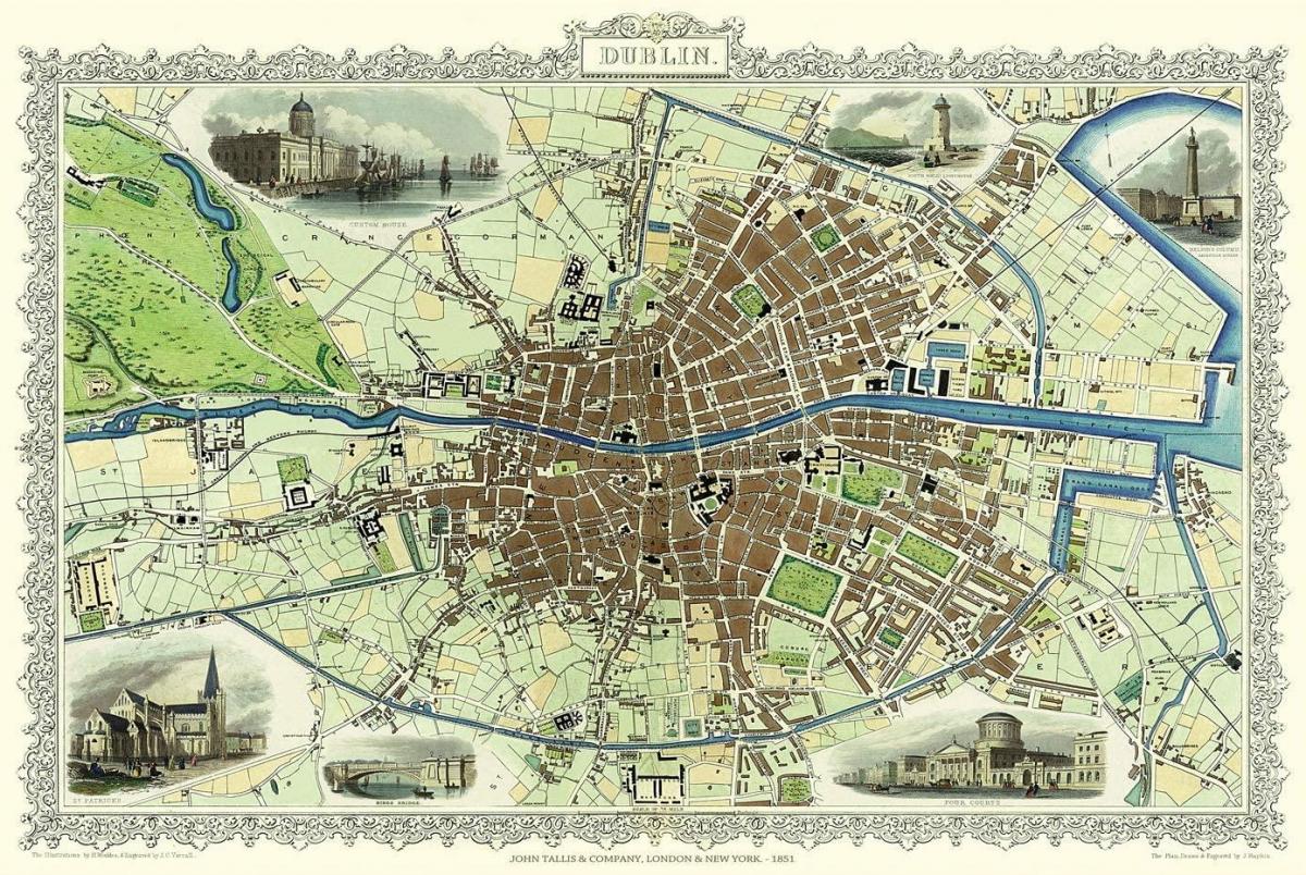 Mapa antigo de Dublin